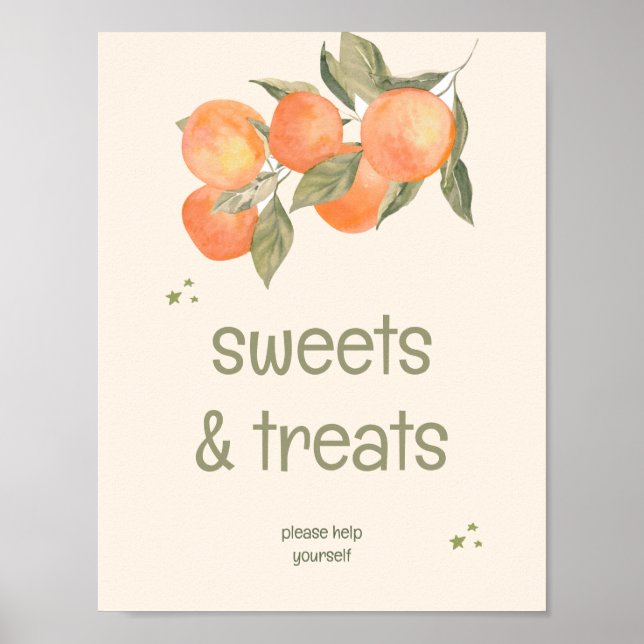 Póster Rustic Orange Grove "Sweets & Treats" Sign  (Frente)