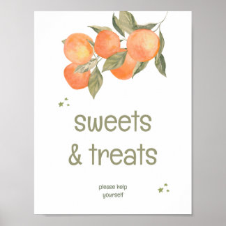 Póster Rustic Orange Grove "Sweets & Treats" Sign