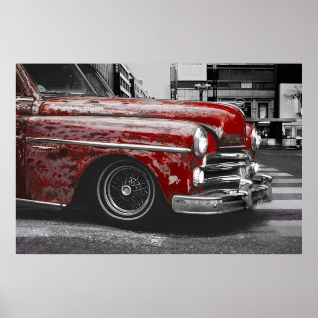 Póster Rustic Red Truck Photo (Frente)