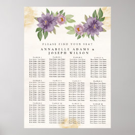Póster Rustic Summer aesthetic Wildflower Seating Charts