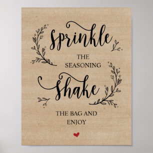 Póster Rustic Vines Boda Popcorn Bar