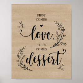 Póster Rustic Vines Wedding Dessert  Sign Poster