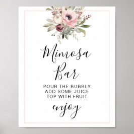 Póster rustic watercolor floral bouquet