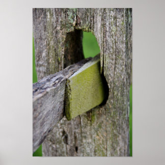 Póster Rustic Weathered Fence Post