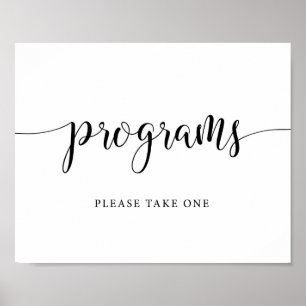 Póster Rustic Wedding Ceremony Program Sign