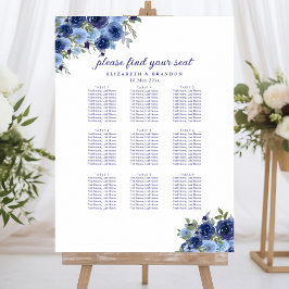 Póster Rustic Wedding with Blue Navy Flowers