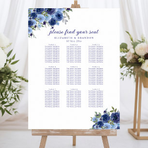 Póster Rustic Wedding with Blue Navy Flowers