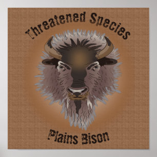 Póster Rustic Western Plains Bison