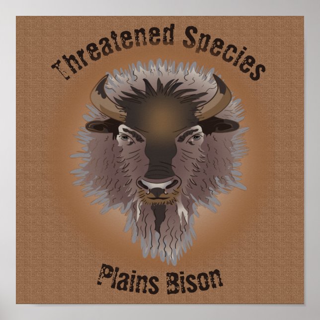 Póster Rustic Western Plains Bison (Frente)
