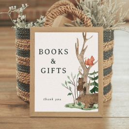 Póster Rustic Winter Woodland Baby Shower Gift Sign