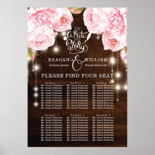 Póster Rústica Cadena de Madera Ilumina Bodas Gráficas de
