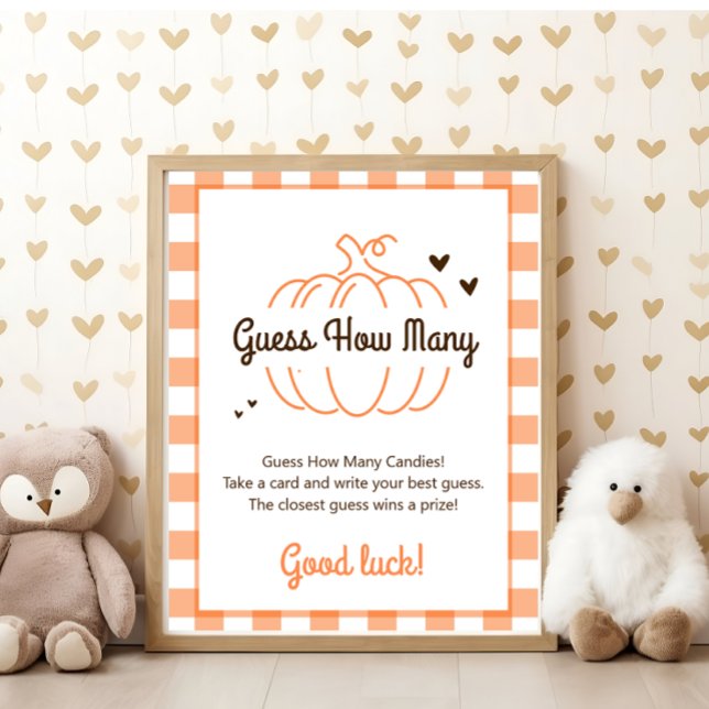 Póster Rústica calabaza dulce Baby Shower adivina cuántos (Subido por el creador)