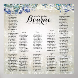 Póster Rústica carta de asientos de lujo de la Marina de