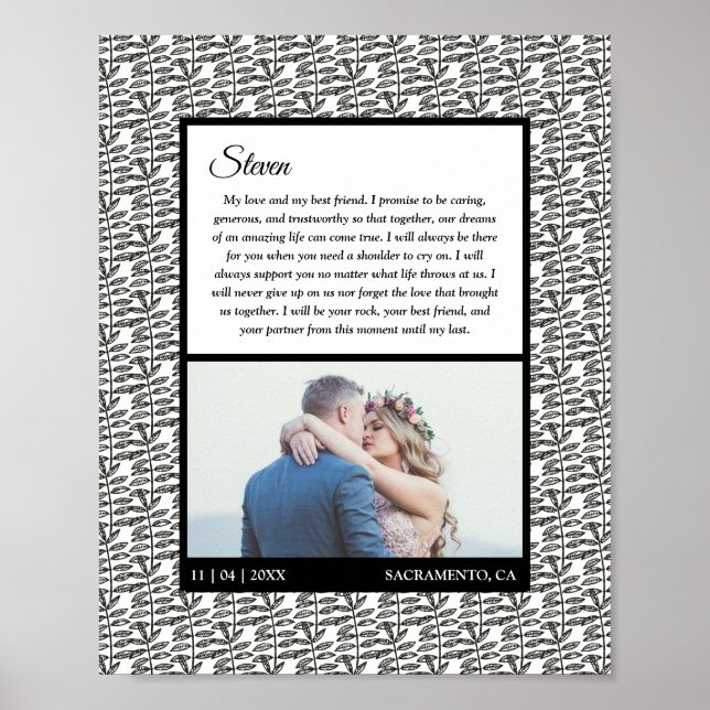 Póster Rústica deja matrimonio de fotos de matrimonio per (Frente)