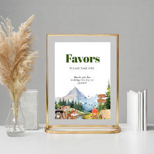 Póster Rústica ducha de animales de bosque favorece el Ró