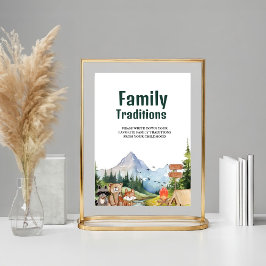 Póster Rústica familia Woodland Tradiciones señalización 