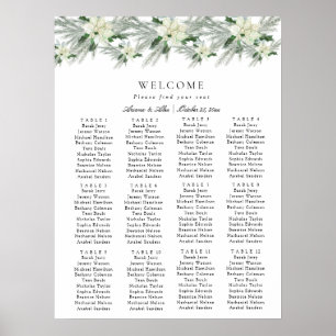 Póster Rústica Floral Caída Boda de Invierno