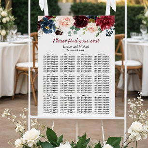 Póster Rústica tabla de asientos de Boda floral de arborg