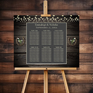 Póster Rústica tabla de asientos para Bodas de madera de
