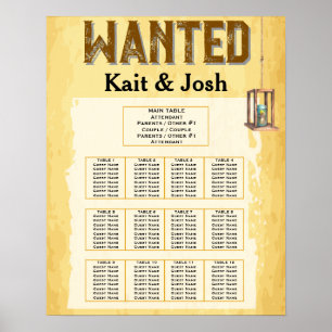 Póster Rústico Boda Occidental 🤠 WANTED