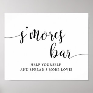 Póster Rústico Boda S'mores Bar Smore Love Rótulo