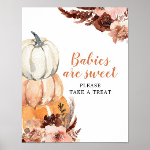 Póster Rústico Boho Calabaza Los bebés son un dulce Baby