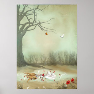 Poster rústico de Shakespeare Ofelia del arte del