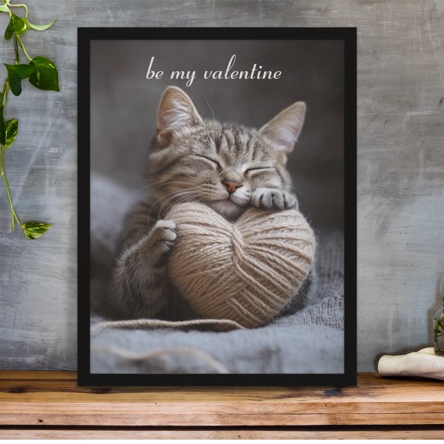 Póster Rústico Hygge San Valentín Gato Atigrado Acarician (Subido por el creador)