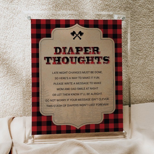 Póster Rústico Lumberjack Baby Shower Diaper Thoughts (Subido por el creador)