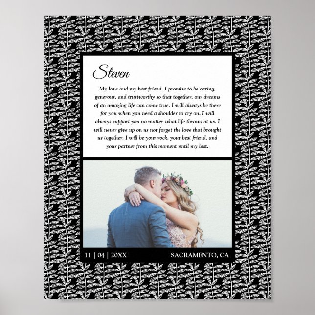 Póster Rústico matrimonio de fotos de casamiento de matri (Frente)