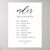 Rústico orden de eventos Día de boda Poster de la 