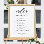 Póster Rústico orden de eventos Día de boda Poster de la<br><div class="desc">Orden rústico de eventos Día de bodas Rótulo de la línea de tiempo Decoraciones de celebración</div>