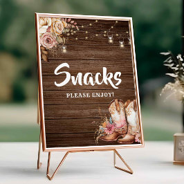 Póster Rústico País Bota Rótulo De Aperitivos De Noviembr