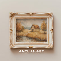 Rústico paisaje de estanques antiguos de pintura d