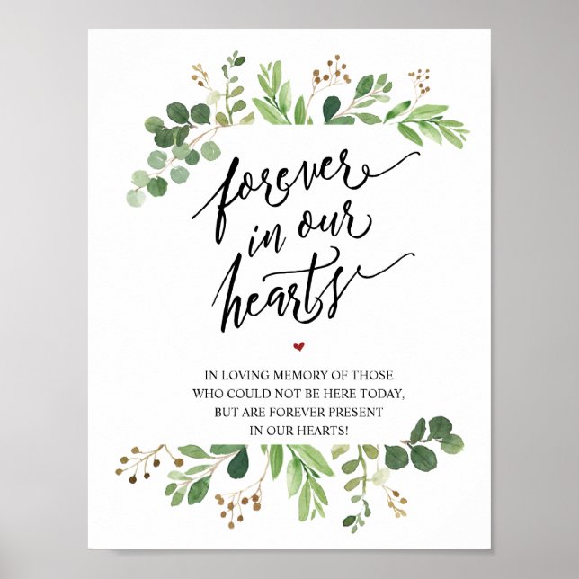 Póster Rústico Para Siempre En Nuestro Rótulo Memorial De (Frente)