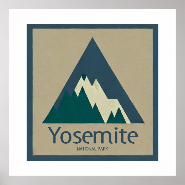 Póster Rústico Parque Nacional Yosemite (Frente)
