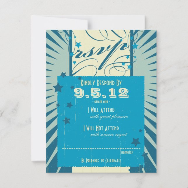 Póster Rústico: RSVP de Boda en Playa de Arena (Anverso)