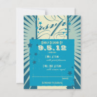 Póster Rústico: RSVP de Boda en Playa de Arena