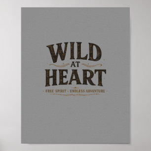 Póster Rústico Salvaje de Corazón Descarga Digit