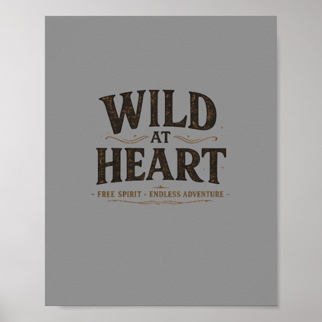 Póster Rústico Salvaje de Corazón | Descarga Digit (Frente)