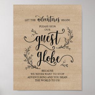 Póster Rústico Vines Boda Rótulo Nuestro Rótulo Invitado