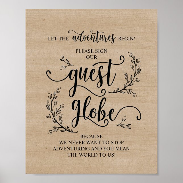 Póster Rústico Vines Boda Rótulo Nuestro Rótulo Invitado  (Frente)
