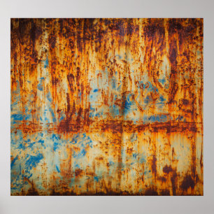 Póster Rusty Blue Metalizado Textura