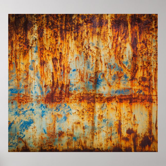 Póster Rusty Blue Metalizado Textura (Frente)