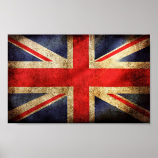 Póster Rusty Poster de la bandera británica