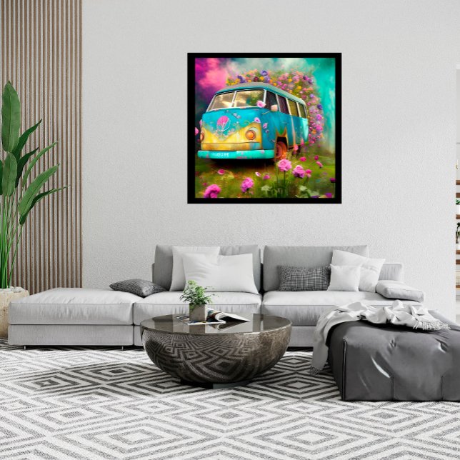 Póster Rusty vieja camioneta Combi con flores (Subido por el creador)