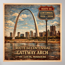 Póster Ruta 66 Arco Gateway de San Luis