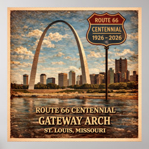Póster Ruta 66 Arco Gateway de San Luis