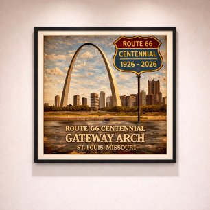 Póster Ruta 66 Arco Gateway de San Luis