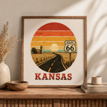 Ruta 66 Atardecer en granja de Kansas en la Carret